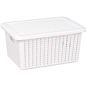 Seymours Lidded White Basket 5L