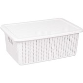Seymours Lidded White Basket 12L