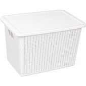 Seymours Lidded White Basket 20L