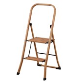 LTW Wood Grain 2 Step Ladder with Safety Bar