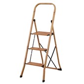 LTW 3 Step Ladder Wood Grain With Bar